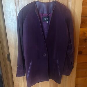 Siena Studio 2piece Plum Leather Blazer & Skirt